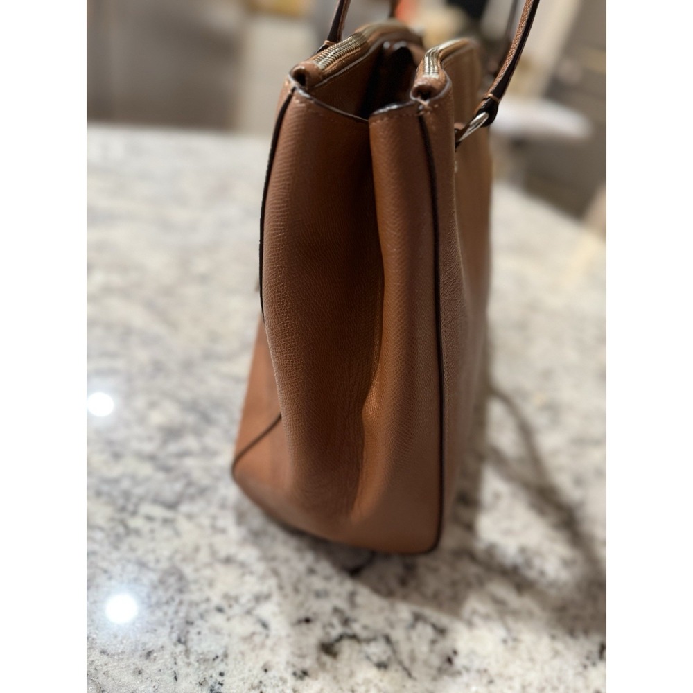 Coach Stanton Carryall in Crossgrain Leather Silver Saddle F37148 Tan Brown - Picture 3 of 16